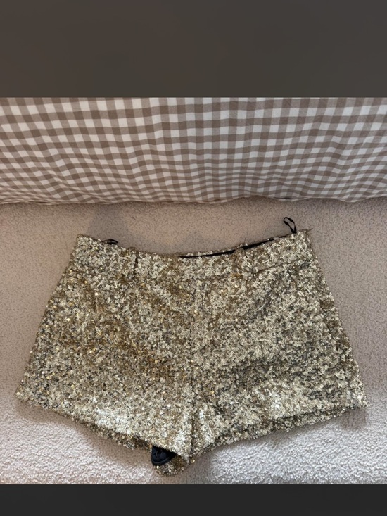 Zara Pants - Zara Gold Sequin Mini Shorts